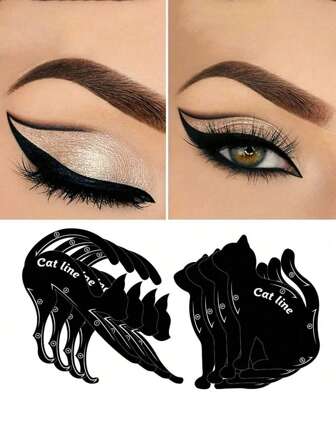 2pcs Cat Eye Makeup Stencils, Multi-Functional Eyeliner Stencil Template, Matte Pvc Material Smoky Eyeshadow Guide Tool,Makeup,Cheap,Room Decor,Vanity,Travel,Bedroom,Makeup Accessories,Cheap,Stocking Stuffers,Makeup,Makeup Tools,Cheap Stuff,Gifts,Gifts For Women,Christmas Gifts