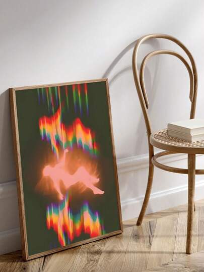 一幅復古粉紅色口紅櫻桃藝術帆布畫，彩色人物藝術海報，適用於臥室、客廳、書房、飯廳和走廊等，牆藝、壁飾、室內裝飾畫，無框畫，是一份理想的禮物