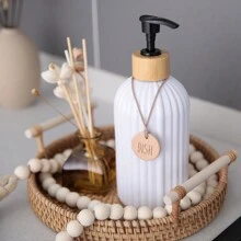 GAONLY 2 件可再填充皂液器，带白色液体泵和托盘 - 方便的手动和洗洁精瓶，适用于浴室配件、收纳盒、家居装饰和家具家居浴室装饰秋季装饰返校 - 白色 - 查看 8