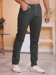 Men Jeans - 綠色 - 查看 4