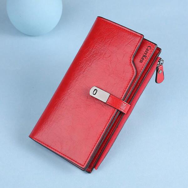 CarrKen 1 Pezzo Grande Portafoglio Donna Con Bottone, Portafoglio Trifold Multitasche Con Cerniera E Polsino, Regalo Per Le Donne, Portafogli E Borsellini