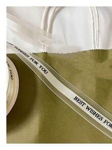 Birthday Ribbon With Letters Gift Wrap Tapes Flower Tied Bow Cake Decorative DIYs Gift Packing Tapes Premium Letter Birthday Ribbon With Flowers Tied Bow And Cake Decorations - Beige - View 4