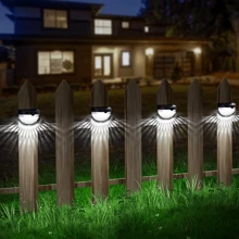 2/4/6 Packs Solar Fence Lights, Solar Deck Lights, Solar Wall Lights, Solar Wall Mount Outdoor Waterproof Fence Lamp, White LED Lamp, Lighting For Garden, Home, Patio, Yard, Garage, Camping, Step Stair Gift For Birthday, Halloween, Christmas Party Decoration(Black-White Light) Fall Decor House Decor Outdoor Decor