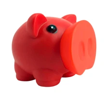 PromoClick Alcancía en forma de cerdito con nariz removible. - Rojo - Ver 6