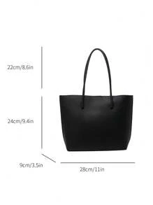 輕便商務休閒荔枝紋壓花方形包帶內袋適合少女女大學生、新秀和白領完美適合辦公室、工作、商務、通勤最佳女式工作包適合少女女大學生、新秀和白領適合辦公室、大學、工作、商務、通勤、戶外、旅行、郊遊的工人 - 黑色 - 查看 8