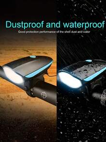 Luz de Bicicleta Super Brillante con Bocina integrada para Música con Carga USB | Faro Delantero Luz Brillante para Bicicleta con Bocina Recargable Conexión USB - Rojo - Ver 5