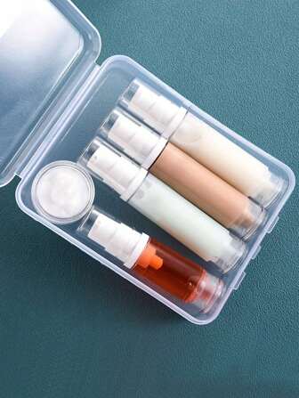 便携式旅行分装瓶套装按压真空眼霜瓶化妆品乳液面霜粉底液乳液瓶小空瓶旅行必需品，海滩旅行收纳袋，暑假返校学校用品假日露营假期必需品配件迷你女士香水男士香水旅行配件旅行必备品学校配件东西返校用品