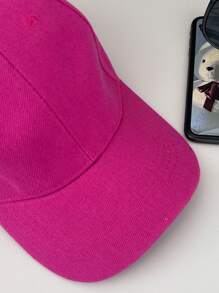 1pc Women's Black Line & Butterfly Printed Baseball Cap, Outdoor Sun Hat Valentine's Day - Pink - View 4