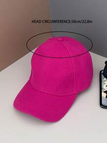 1pc Women's Black Line & Butterfly Printed Baseball Cap, Outdoor Sun Hat Valentine's Day - Pink - View 5