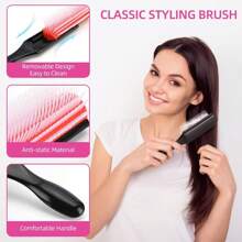 10 件套打结刷套装，适用于黑色自然发质，配有喷雾瓶和睡帽，卷发刷套装，让您在洗头日更轻松、更快速地打结头发，粉色，美发工具、美发产品和配件，适用于理发沙龙美容旅行必需品 - 黑色 - 查看 10