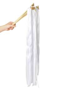 10/20pcs Ribbon Wands With Triple Ribbon And Gold Bell Party Wand Party Favors Streamers Ribbon Sticks Magic Fairy Wands For Wedding Decors Best Gifts, Wedding Decor, Home Decor, Room Decor Bride Birthday Graduation Birthday Decorations Party Decorations Bachelorette