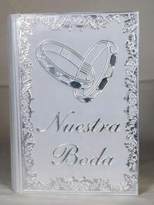 Biblia Boda Repujado + Rosario Decorado Recuerdo Hadas - Blanco - Ver 6