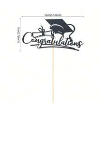 1 Pc Congratulations 2024 Graduation Cake Topper,Congrats Grad Cake Decor - 2024 High School/College/Senior Graduation Party Decorations Supplies - Black - View 2