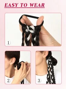 26" Ombre Festival Elastic Band Lantern Bubble Braid Synthetic Hair Ponytail Extension For Daily Christmas New Year Carnival Music Festival Use - Multicolor - View 11