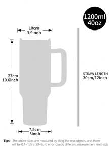 1入40盎司大容量不銹鋼真空保溫水瓶,配有吸管和杯蓋,印花設計（豹紋、骷髏、國旗等）,適用於戶外露營,可重複使用的旅行杯 - 紫色 - 查看 3