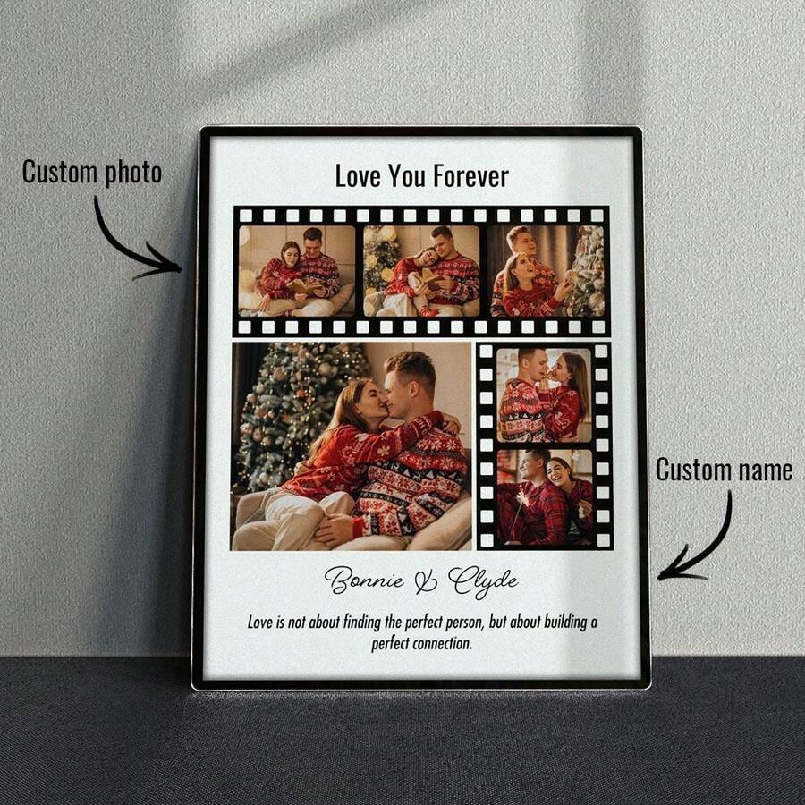 1個量身打造的照片磚塊訂製框架,情侶家居裝飾,個性化照片框,甜美紀念禮物,適合女生的獨特禮物,為他的理想生日紀念日禮物,適合男/女朋友、太太/先生等 - 多色 - 查看 1