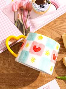 1pc New Ceramic Mug Cup Creative Household Office Gift Personalized Hand-Painted Cup - Multicolor - View 12