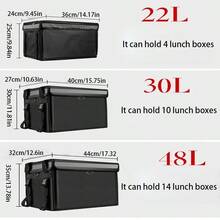 1pc Delivery Box, Insulated Transport Box, Vendor Booth Cooler Box, Rider Equipment, Takeaway Box, Waterproof Commercial Heat Preservation Box - Black - View 10
