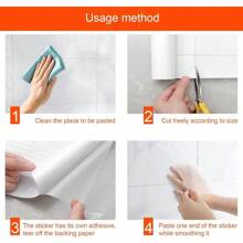 Carta adesiva trasparente autoadesiva, protezione per piastrelle, armadietti, pareti e scaffali del retrocucina. Rivestimento impermeabile e resistente all\"olio pelabile e adesivo parete.