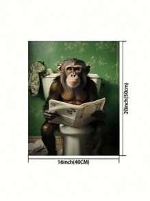 DIY数字油画套装，马桶上的猴子，精心设计的画作，通过色彩展现您的个性化。选择一幅画来装饰您的空间。 - 綠色 - 查看 2