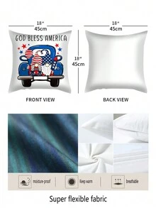 1個超柔軟的節日慶典家居裝飾枕套,適用於農舍、臥室、客廳沙發、汽車,不含枕芯 - 彩色 - 查看 2