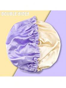 Touca de Cetim, 1 Peça Touca de Seda, Touca de Cabelo para Mulheres com Cabelo Encaracolado para Dormir, Touca de Dormir de Seda, Touca de Dormir de Cetim, Touca de Dormir de Cetim, Touca de Cabelo para Dormir, Touca de Dormir, Ajustável - Malva - Visão 3