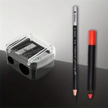 1/2/5/10PCS Double Holes Sharpener, Stainless Steel Blades, Plastic Protective Cover, Waste Catcher And Cleaning Tool,Manual Pencil Sharpener,Back-To-School Season Back To School