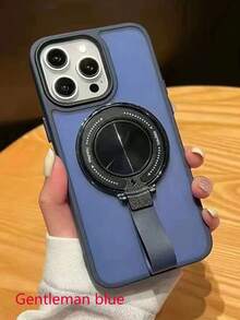 新款啞光透明肌膚質感金屬磁鐵吸附手機殼情侶款,淺紫色,配有 360 度旋轉環形支架,適用於 Iphone 11/12/13/14/15pro Max/15plus - 淺紫 - 查看 6