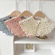 1pc Women's Faux Pearl Beaded Lace Hollow Out Shawl Summer Decoration Scarf False Collar Valentine's Day - Multicolor - View 7