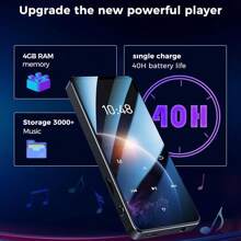 MP4/MP3 Player Multifunctional Full Touch Screen 4GB Support Up To 128GB SD Card Expansion Bluetooth Lossless Music FM Radio Recorder Sport - 黑色 - 查看 5