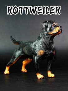 1 Pieza Modelo Grande De Rottweiler Negro, Figura De Animal Sólido Realista, Modelo Coleccionable De Perro, Juguete Educativo Para Niños - Negro - Ver 1