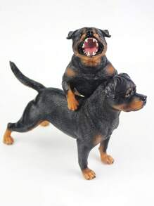 1 Pieza Modelo Grande De Rottweiler Negro, Figura De Animal Sólido Realista, Modelo Coleccionable De Perro, Juguete Educativo Para Niños - Negro - Ver 4