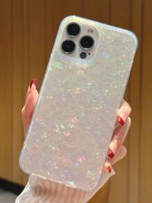 1入組彩色激光全息貝殼圖案和閃亮貼紙,適用於所有顏色的手機,簡單而時尚的設計適合男女。 - 彩色 - 查看 1