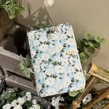 1本花布刺繡活頁筆記本a5 / A6,復古手工活頁日記,適合學生使用（含45張紙） - 藍色 - 查看 5