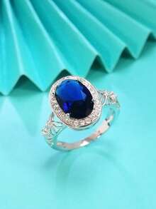 1 Miếng Đúng mốt Thiết kế rỗng Hình trái xoan Khối Zirconia  Nhẫn , Lý tưởng Qủa tặng Cho Ngày Lễ Tình Nhân Ngày - 1016 - Xem 9