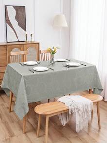 1 Pieza Mantel De Jacquard Portátil Y Ligero, Apariencia De Lujo Y Alta Calidad, Disponible En Varios Tamaños, Resistente Al Polvo Y Las Manchas, Perfecto Para Uso En El Hogar Y En El Restaurante - Plateado - Ver 5
