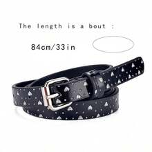 1pc Kids' Leather Belt, Short Cowboy Style Waist Belt For Boys' Suit Pants - Black - View 2