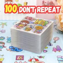 100 Piezas Pegatinas De Mascotas Con Patrón Aleatorio, Material Resistente Al Agua Con Líneas De Corte, No Se Requiere Cortar. Súper Actividad De Bricolaje Divertida Para Niños De 3 Años En Adelante, Para Decorar Botellas De Agua / Portapapeles / Planificadores / Carteles De Celebridades