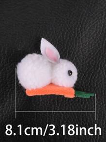 2个装青少年3D兔子和胡萝卜造型发夹，公主风头饰发夹 - 彩色 - 查看 7