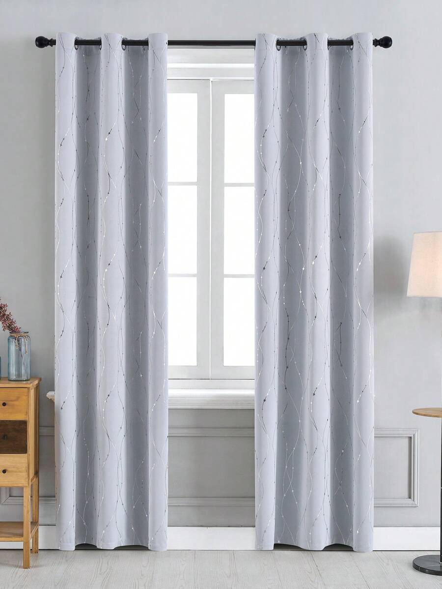 1pc/Hot Stamping Thermal Insulation Grommet Blackout Exquisitely Made/Multi-Purpose Window Treatment Suitable For Bedroom, Living Room, Balcony, Hotel, Office, Etc.