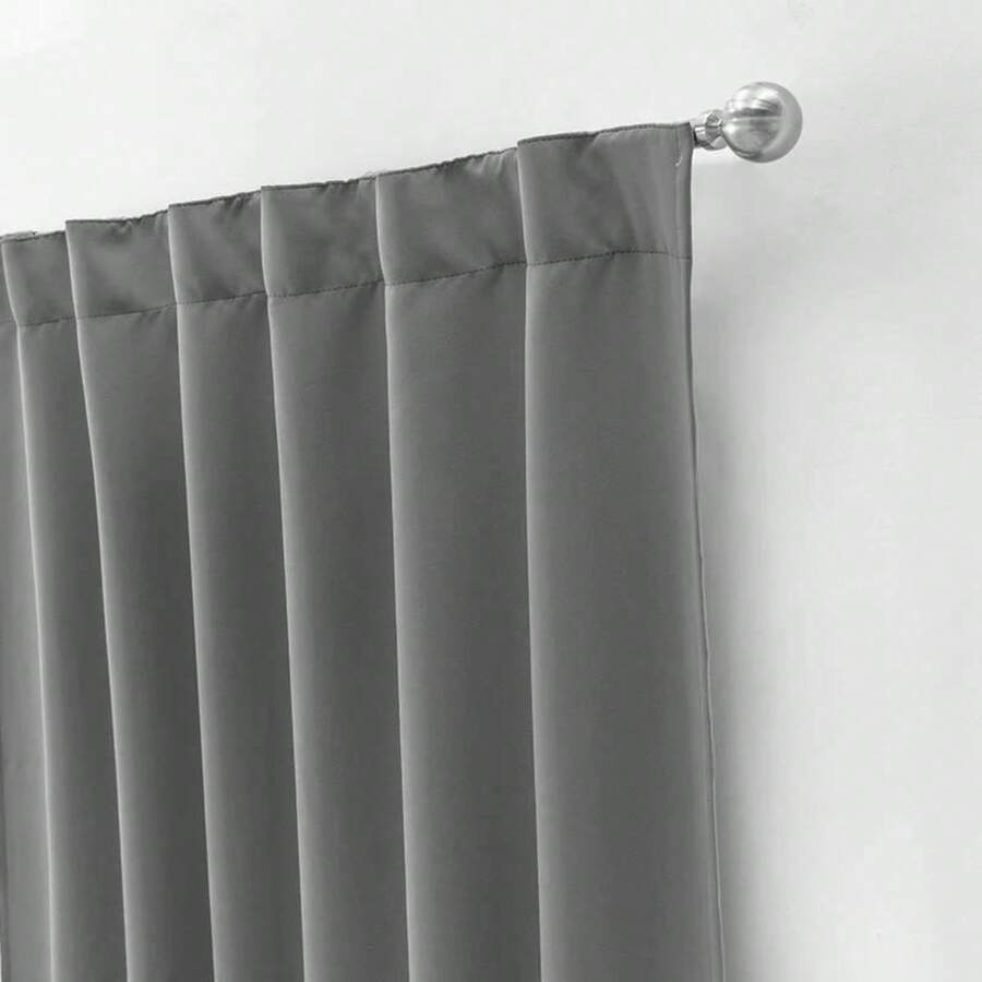 Catania Blackout Short Curtain Solid Colors - Grey - View 1