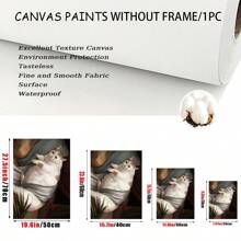1 Pieza/set Póster De Gato Gordo Llorando, Divertido Arte De Pared De Lienzo, Impresión De Arte De Gato Renacentista Feo, Regalo Extraño Y Raro Para Amantes De La Comedia, Sin Incluir Marco - Multicolor - Ver 2