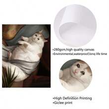 1 Pieza/set Póster De Gato Gordo Llorando, Divertido Arte De Pared De Lienzo, Impresión De Arte De Gato Renacentista Feo, Regalo Extraño Y Raro Para Amantes De La Comedia, Sin Incluir Marco - Multicolor - Ver 11