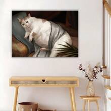 1 Pieza/set Póster De Gato Gordo Llorando, Divertido Arte De Pared De Lienzo, Impresión De Arte De Gato Renacentista Feo, Regalo Extraño Y Raro Para Amantes De La Comedia, Sin Incluir Marco - Multicolor - Ver 9