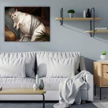 1 Pieza/set Póster De Gato Gordo Llorando, Divertido Arte De Pared De Lienzo, Impresión De Arte De Gato Renacentista Feo, Regalo Extraño Y Raro Para Amantes De La Comedia, Sin Incluir Marco - Multicolor - Ver 7