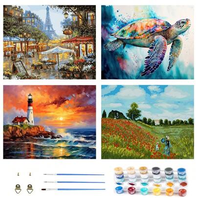 1pc DIY Acrylic Paint By Numbers For Adults On Canvas, Paint By Numbers For Adults Acrylic Kits With Frameless, Painting By Numbers For Adults, Painting Kits, Oil Paint By Number, Hobbies And Crafts For Adults Birthday, Thanksgiving, Christmas Gifts For Mom, Grandma, Neighbors, Friends,  Home Decor Set