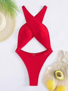 New Arrival Halter Neck Tight Backless Holiday One-Piece Swimsuit Summer