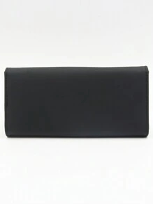 黑色爆款零钱包 日韩清新简约PU软面创意树叶吊坠三格女士零钱包 - 黑色 - 查看 4