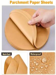 50pcs, Round Parchment Papers (6''/8''/9''), Non-Stick Precut Cake Pan Parchment Liners, For Baking, Grilling, Steaming, Air Fryer, Microwave, Baking Tools, Kitchen Gadgets, Kitchen Accessories, Home Kitchen Items Air Fryer Kitchen Air Fryer Liners Air Fryer Paper Airfryer Air Frier Back To School