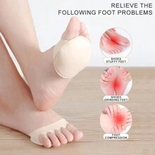 2pairs Five Toe Forefoot Pads For Women's High Heels And Half Shoes, Calluses, Corns, Foot Pain Care And Shock Absorption Toe Pads, Insoles